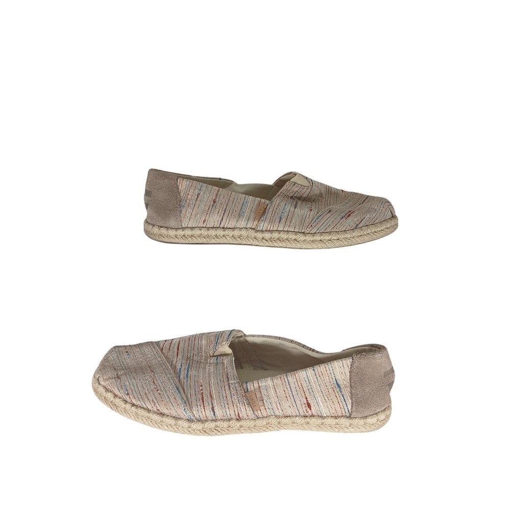 TOMS Alpargata Espadrille 7.5 Multi-Color Woven Boho Coastal Flats